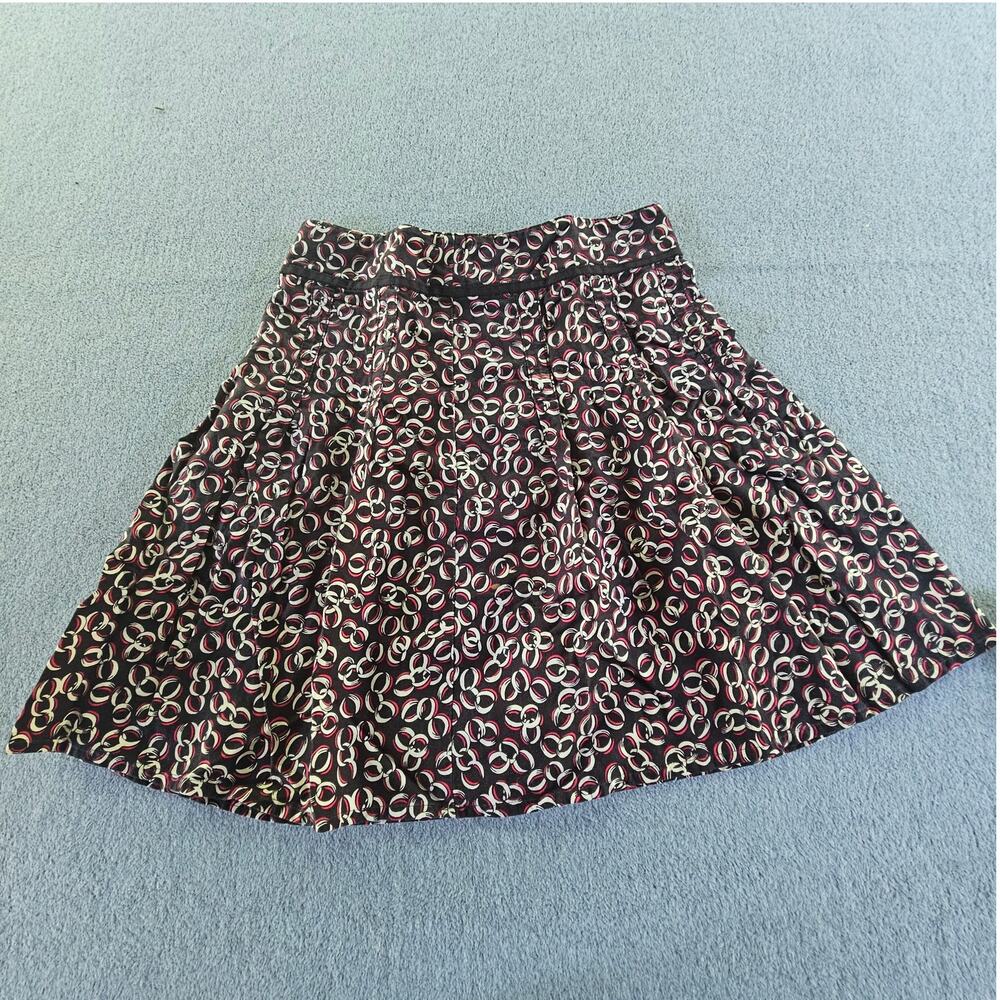Ann Taylor Loft Women's Mini Skirt Size 0 Black & Pink 100% Cotton Casual Party